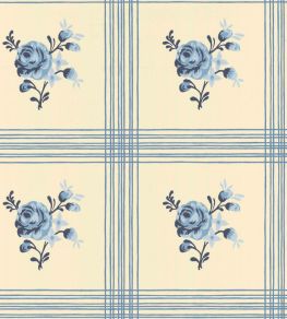 Rose Wallpaper by Langelid Von Bromssen Delft Blue