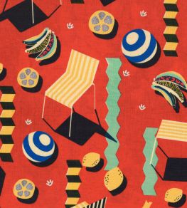 Rosso Giallo Fabric by MINDTHEGAP Red