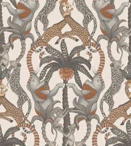 Safari Totem Wallpaper by Cole & Son Ginger & Taupe on Parchment