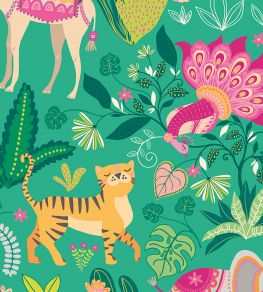 Samba Safari Wallpaper by Ohpopsi Emerald Twist