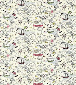 Treasure Map Fabric by Sanderson Vanilla