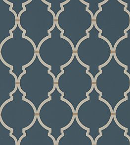 Empire Trellis Wallpaper by Sanderson Indigo / Linen