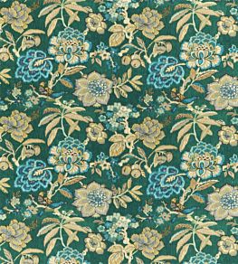 Indra Flower Fabric by Sanderson Emerald