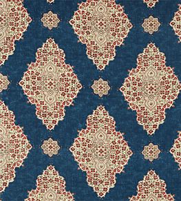 Siam Diamond Fabric by Sanderson Cobalt/Flame