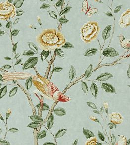 Andhara Wallpaper by Sanderson Sea glass /Lemon