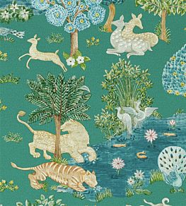 Pamir Garden Wallpaper by Sanderson Teal/Peacock