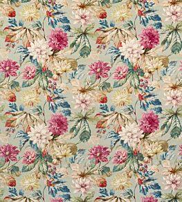 Dahlia And Rosehip Velvets Fabric by Sanderson Mulberry / Grey