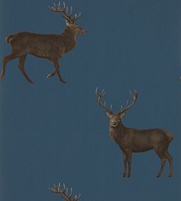 Evesham Deer Wallpaper by Sanderson Indigo