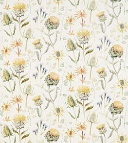 Thistle Garden Fabric by Sanderson Ochre/Olive