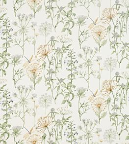 Wild Angelica Fabric by Sanderson Silver/Spring Leaf