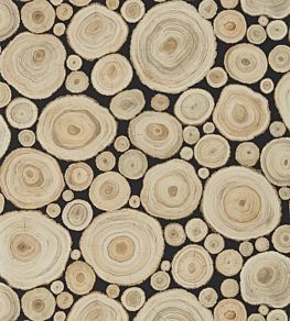 Alnwick Logs Wallpaper by Sanderson Lacquer Black