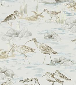 Estuary Birds Wallpaper by Sanderson Blue/Grey