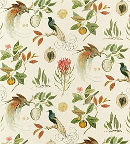 Paradesia Fabric by Sanderson Orange/Olive