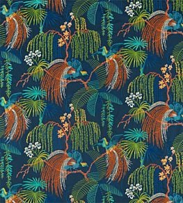 Rain Forest Embroidery Fabric by Sanderson Tropical Night