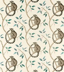 Ringtailed Lemur Fabric by Sanderson Grey