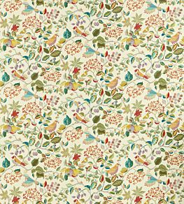 Birds And Berries Fabric by Sanderson Rowan Berry