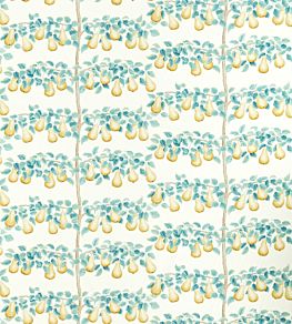 Perry Pears Fabric by Sanderson Gold/Aqua