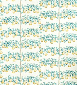 Perry Pears Fabric by Sanderson Gold/Aqua