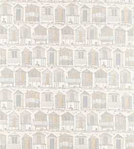 Beach Huts Fabric by Sanderson Driftwood