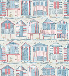 Beach Huts Wallpaper by Sanderson Nautical