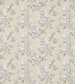 Sorilla Damask Fabric by Sanderson Silver/Linen