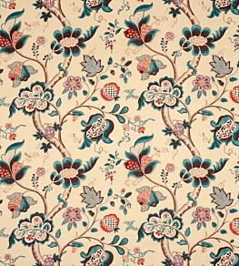 Roslyn Fabric by Sanderson Teal/Cherry