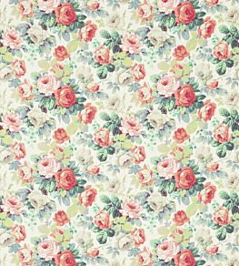 Chelsea Fabric by Sanderson Coral/Emerald