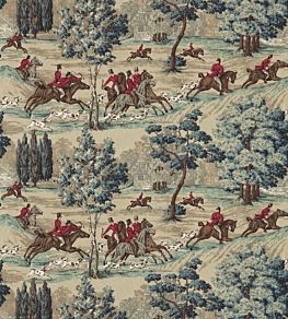 Tally Ho Fabric by Sanderson Teal/Ruby