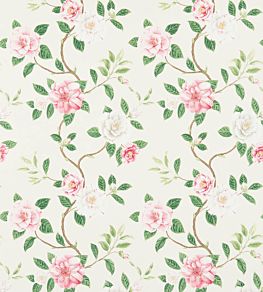 Christabel Fabric by Sanderson Coral/Ivory