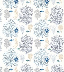 Coral and Fish Fabric by Sanderson Marine/Blue