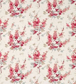 Delphiniums Fabric by Sanderson Coral