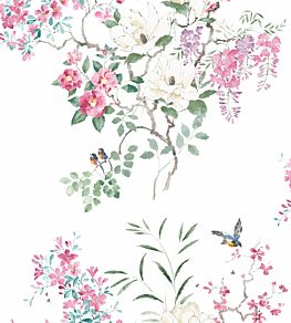 Magnolia & Blossom Panel B Mural by Sanderson Multi