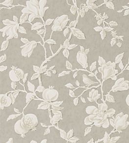Magnolia & Pomegranate Wallpaper by Sanderson Silver/Linen