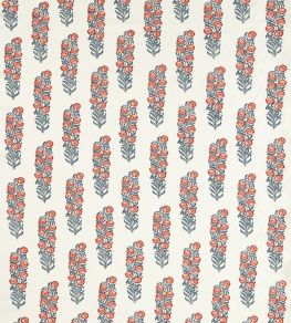 Sanganeri Block Print Fabric by Zoffany Indigo/Madder