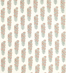 Sanganeri Block Print Fabric by Zoffany Tuscan Pink/Eau de Nil