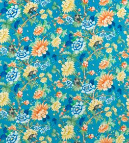 Sapphire Garden Velvet Fabric by Clarke & Clarke Sapphire