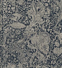 Sarkozi Embroidery Wallpaper by MINDTHEGAP Indigo