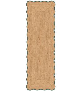 Scallop Runner Rug by Layered Dark Green