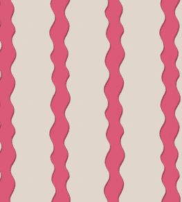 Scroll Stripe Fabric by Parker & Jules Brilliant Pink