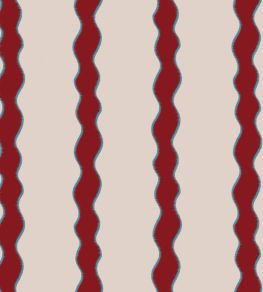 Scroll Stripe Fabric by Parker & Jules Crimson