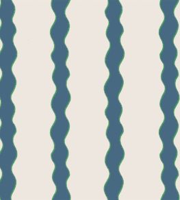 Scroll Stripe Fabric by Parker & Jules Day Blue