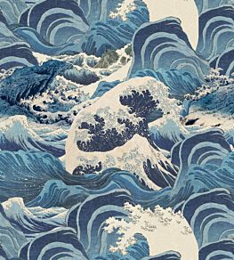Sea Waves Wallpaper by MINDTHEGAP Light Blue