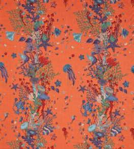 Seaforest Jacquard Fabric by Clarke & Clarke Peach
