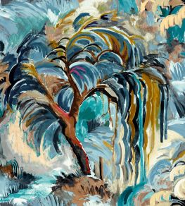 Secret Lagoon Grande Fabric by Arley House Ceru