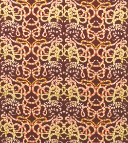 Serpenti Velvet Fabric by Harlequin Brazilian Rosewood / Grounded / Amber Light