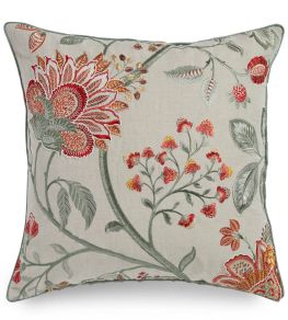 Shalimar Pillow 22 x 22" by James Hare Red/Green