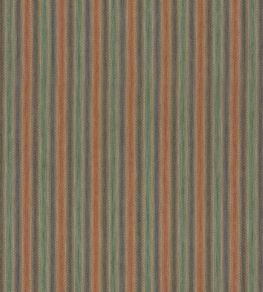 Shepton Stripe Fabric by Mulberry Home Teal/Spice