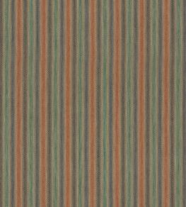 Shepton Stripe Fabric by Mulberry Home Teal/Spice