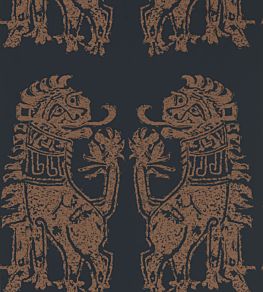 Sicilian Lion Wallpaper by Zoffany Bone Black Copper