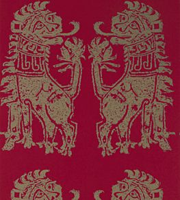Sicilian Lion Wallpaper by Zoffany Cinnabar Bronze